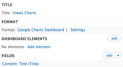 Views Dashboard Elements section